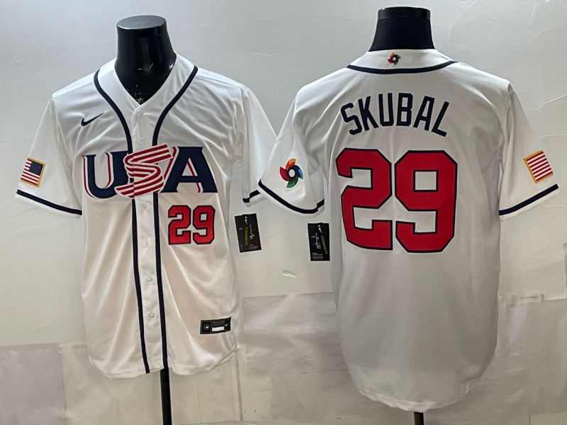 Men 2026 World Cub USA #29 Raleigh White Game Nike MLB Jersey style 0015